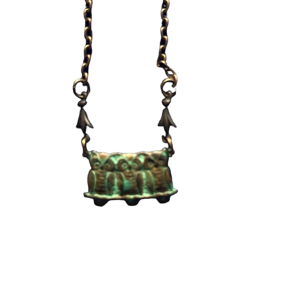 Handmade Three Owl Necklace